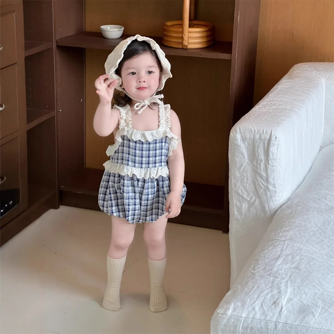 Baby Summer Thin Baby Strap Bag Butt Clothes Girls' Jumpsuit Summer Clothes Fashion Cute Rompers