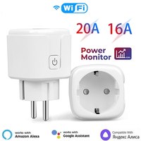 Smart Plug WiFi Socket EU 16A/20A With Power Monitoring Timing Function Works With Alexa, Google Home, Alice, SmartThimg