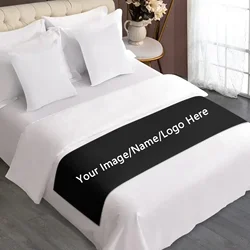 Custom Bed Runners Bedding Protector Slipcover Soft Bed Flag for Foot of Bed Home Decoration for Bedroom Hotel Wedding Room Gift