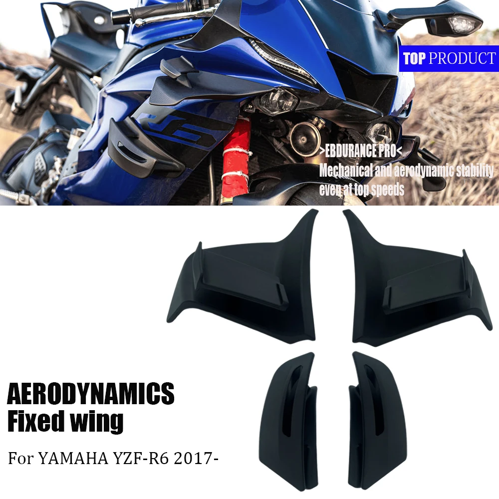 For Yamaha YZF-R6 Motorcycle Accessories Fairing Spoiler Blade Aerodynamic Fixed Wings YZFR6 2017-