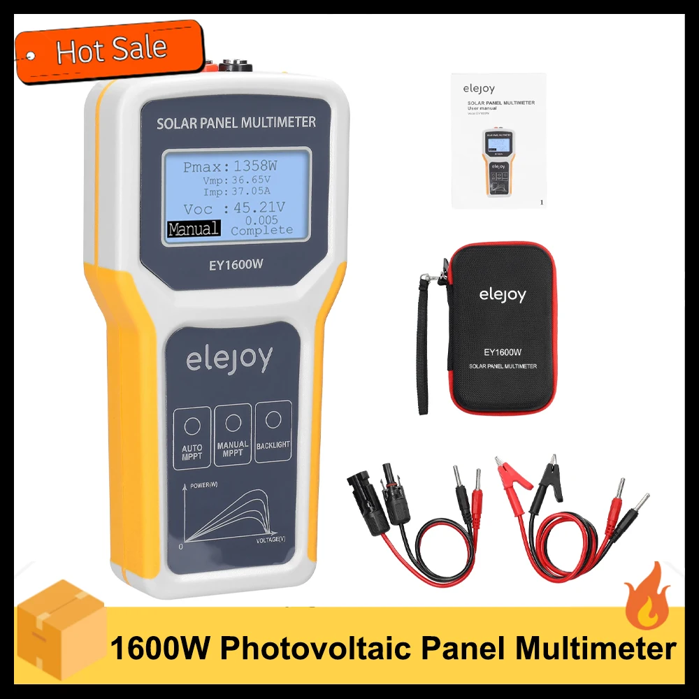 1600W Photovoltaic Panel Multimeter Solar Panel MPPT Tester Open Circuit Voltage Test Device Voltage Current Power Test Meter