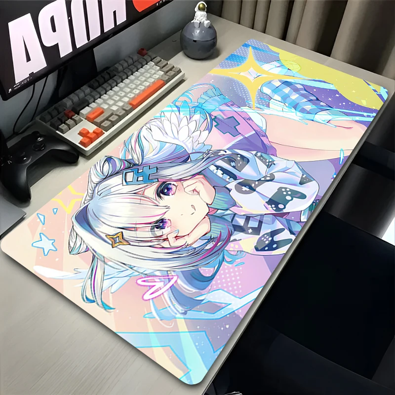 Mouse pad anime acessórios para jogos varmilo teclado hololive tapete de mesa gabinete gamer tapete amane kanata mousepad tapete de mouse