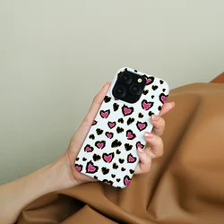 Black and red leopard print iPhone 16 Promax Filing round edge phone case, niche, cute, personalized fall protection case