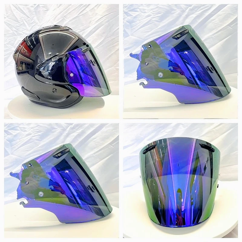 

Visors For Arai VZ Ram SZRVAS Motorcycle Helmet Half Helmet Dedicated Electroplating Aurora Silver-plated Tea Colored Lenses