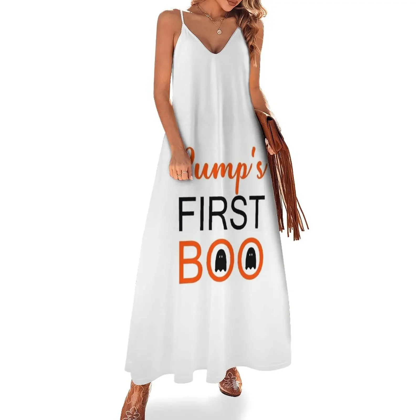 

Bump's First Boo- Halloween Pregnancy Announcement Sleeveless Dress ladies dresses for special occasions Party dresses for women