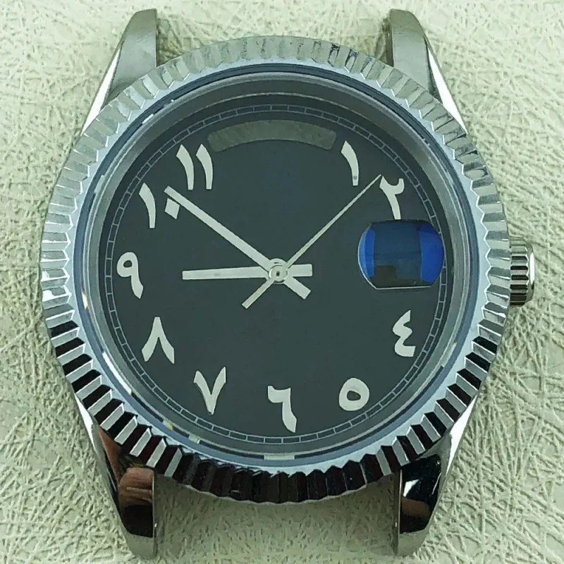 

Day date 39mm 316L stainless steel sapphire glass case Middle Eastern Arabic dial suitable for Miyota 8285 automatic movement