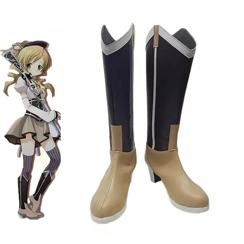 

NewAnime Puella Magi Madoka Magica Mami Tomoe Cosplay Shoes Boots Halloween Party Costume Props Black High Heel for Girls Women2