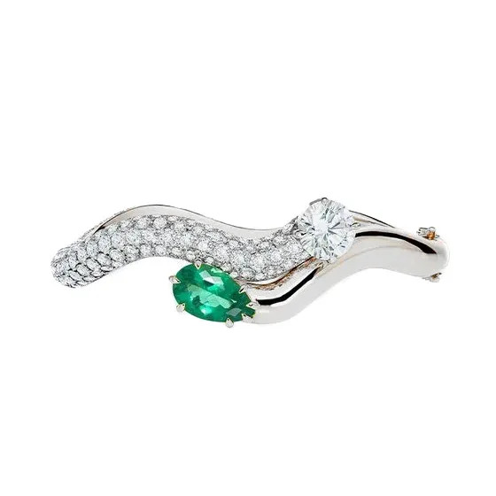 

New S925 Silver High Carbon Diamond Wood with Green Pear Shaped Cutting Exquisite Versatile Women's Bracelet Wedding Jewelry