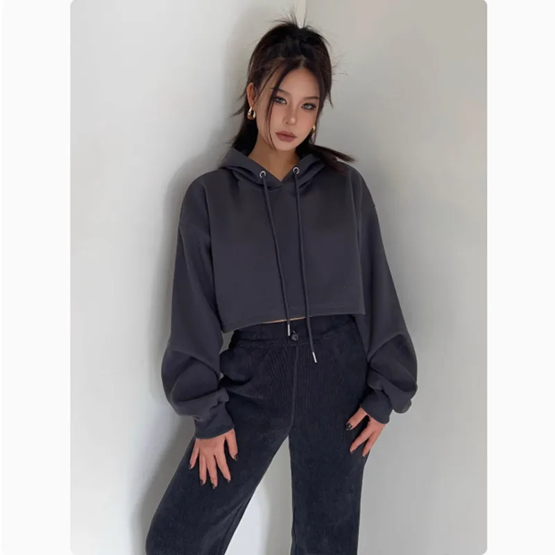 Vroege herfst American Sle Dames ort Hoodie Street Faion Loose Slim Fit Overhead Veelzijdig ort Top Sweatshirt