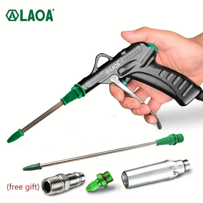 LAOA Aluminum Alloy Pneumatic Blow Gun High Pressure Dust Blower Nozzle Cleaning Tool for Compressor Portable Cleaning Supplies
