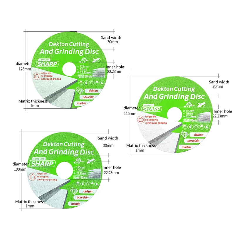 Диск для резки стекла, диск Φ100-125 мм X22,23 мм, алмазный отрезной диск, пильное полотно для мрамора, керамическая плитка, нефрит, специальное режущее полотно
