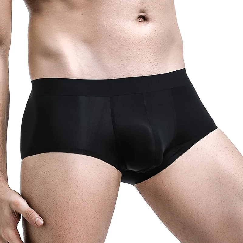 3pc Men's underwear, summer ultra-thin ice thread seamless briefs, men's transparent shorts