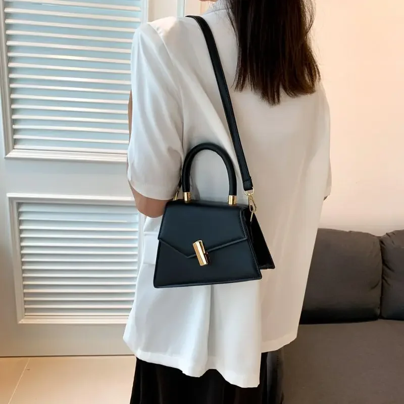 White Fashion Sling Shoulder Bag Trend PU Leather Messenger Handbags Solid Color Leisure Stylish Crossbody Bags for Women Girls