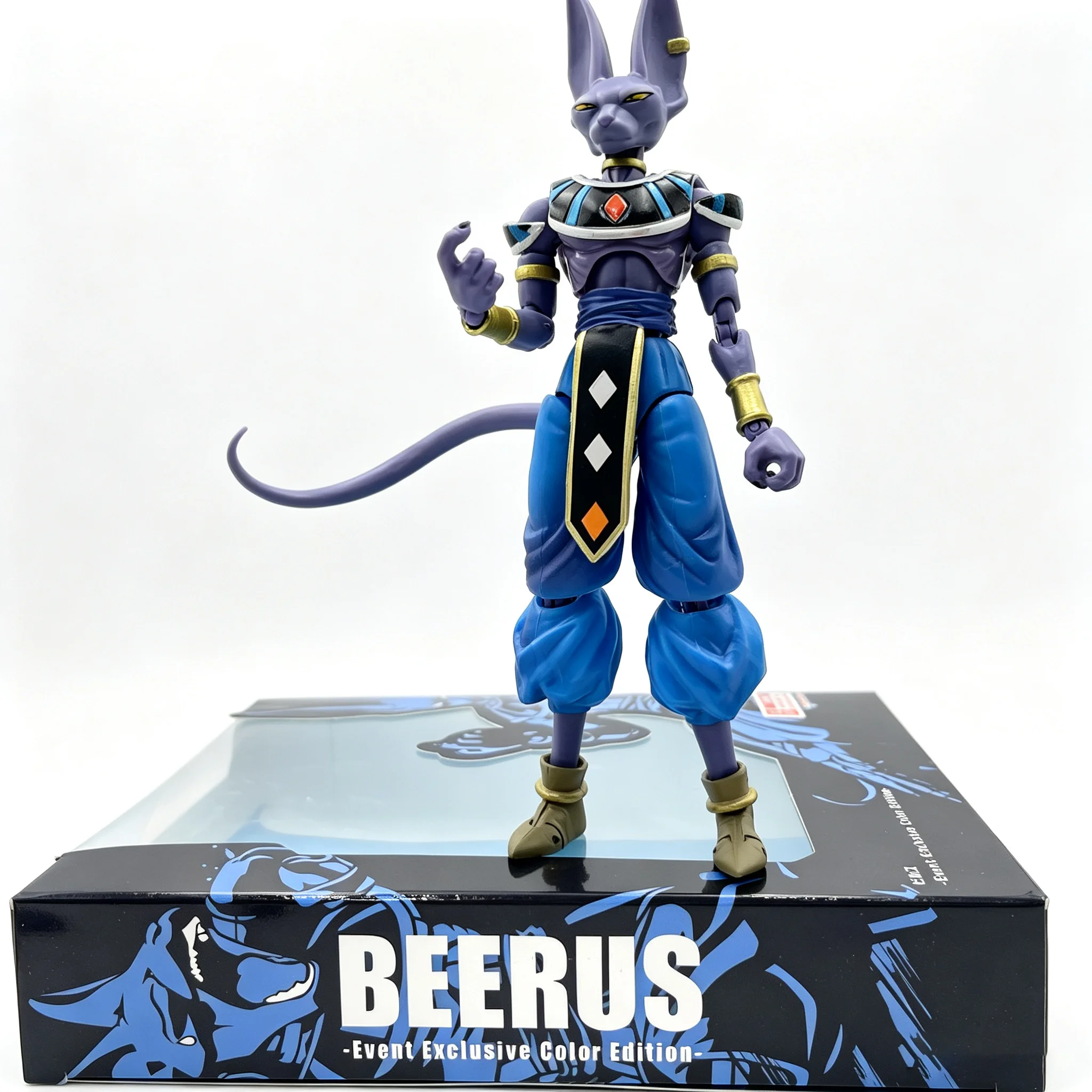 Bandai Dragon Ball SHF God of Destruction Beerus Figure, Anime Trendy Toy Model Ornament Movable Desktop Gift
