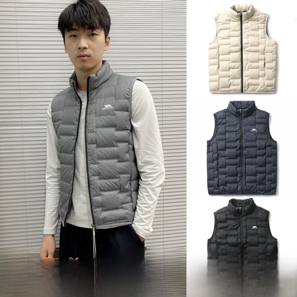 

Уличный мужской повседневный легкий жилет с воротником-стойкой, пуховый жилет Sl, серебристый, свободная температура, осень-зима Faion Ci S...