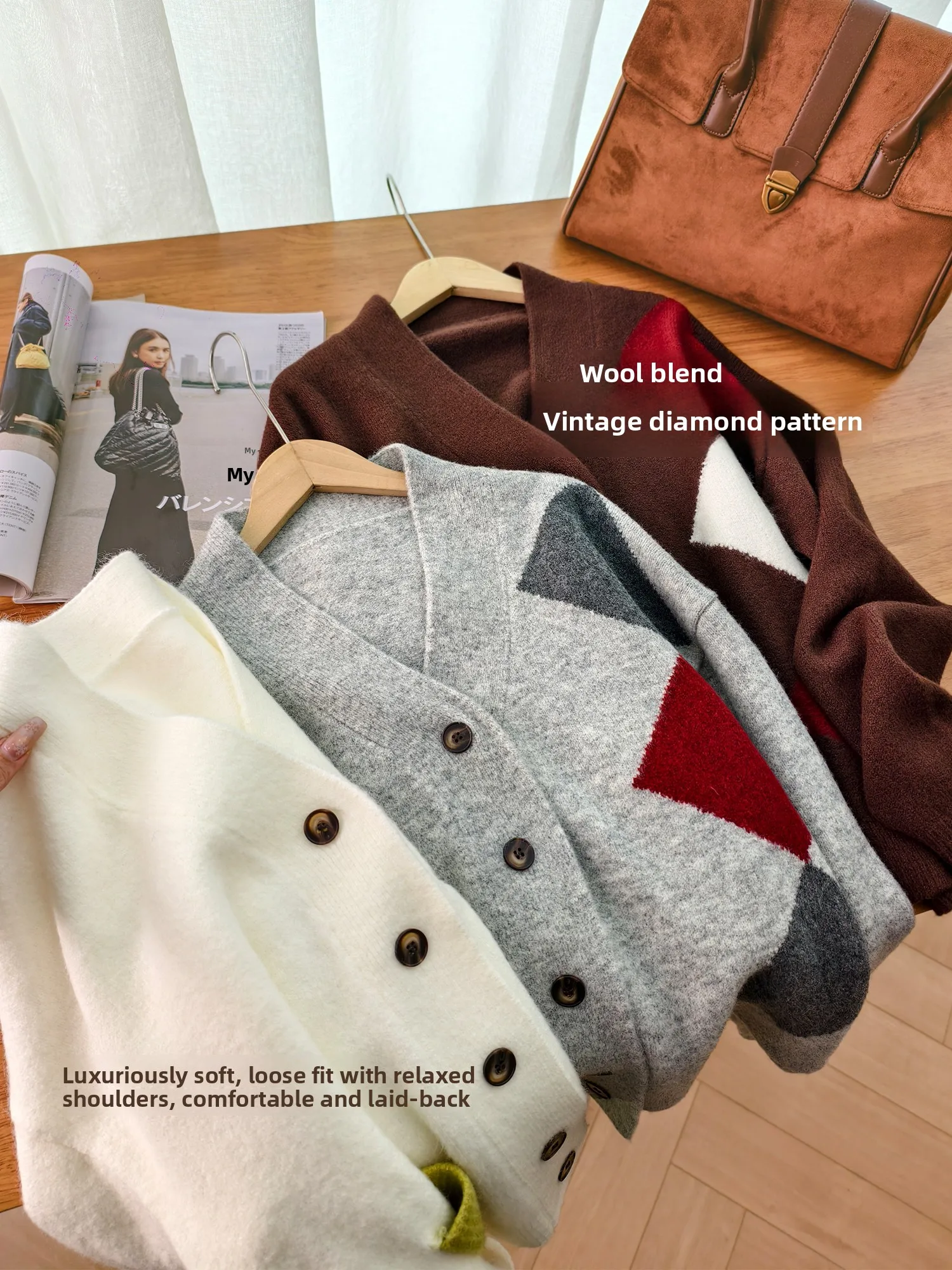 Soft V-Ne Knitted O… - image