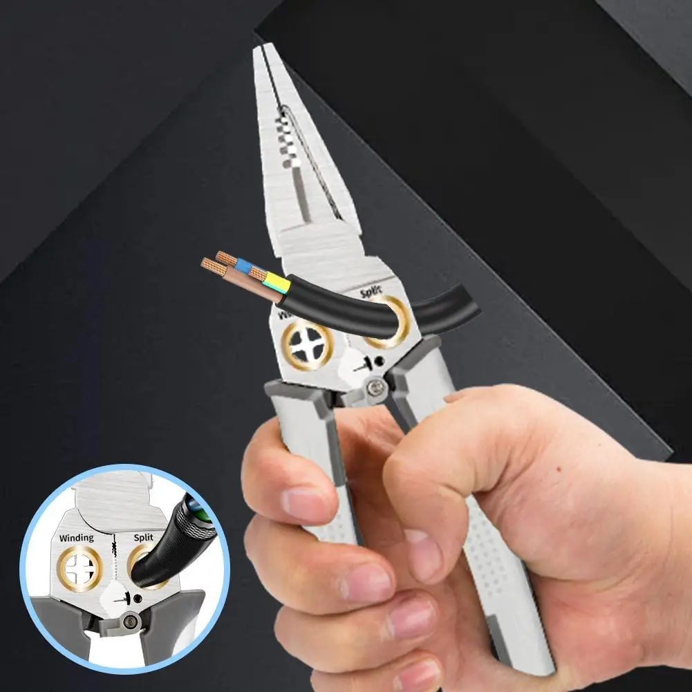 8-in-1 Multi-Functional Wire Stripper Scissors Electricity Wire Stripper Pliers Cutting Cable With Electrical Measuring Pliers