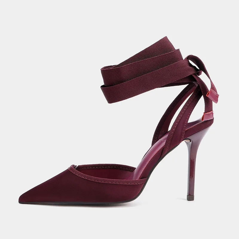 

Роскошные модные туфли-лодочки с ремешком на щиколотке, женские босоножки на каблуке, для вечеринок и свадеб, с острым носком, на шпильке, сексуальные женские туфли, летние