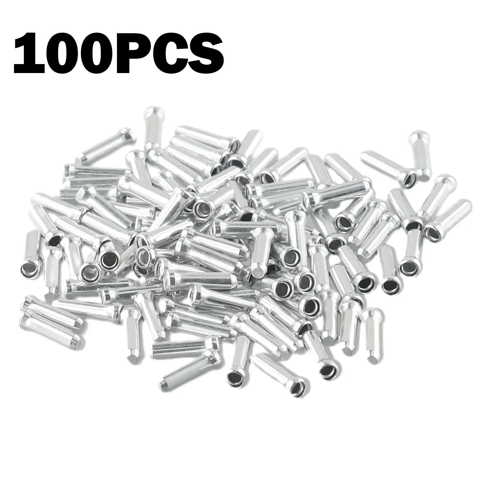 100pcs  Bike Cable End Cap Aluminum Alloy Bicycle Brake Wire Terminal Replacement For The Worn Cable End Cap Cycling Parts