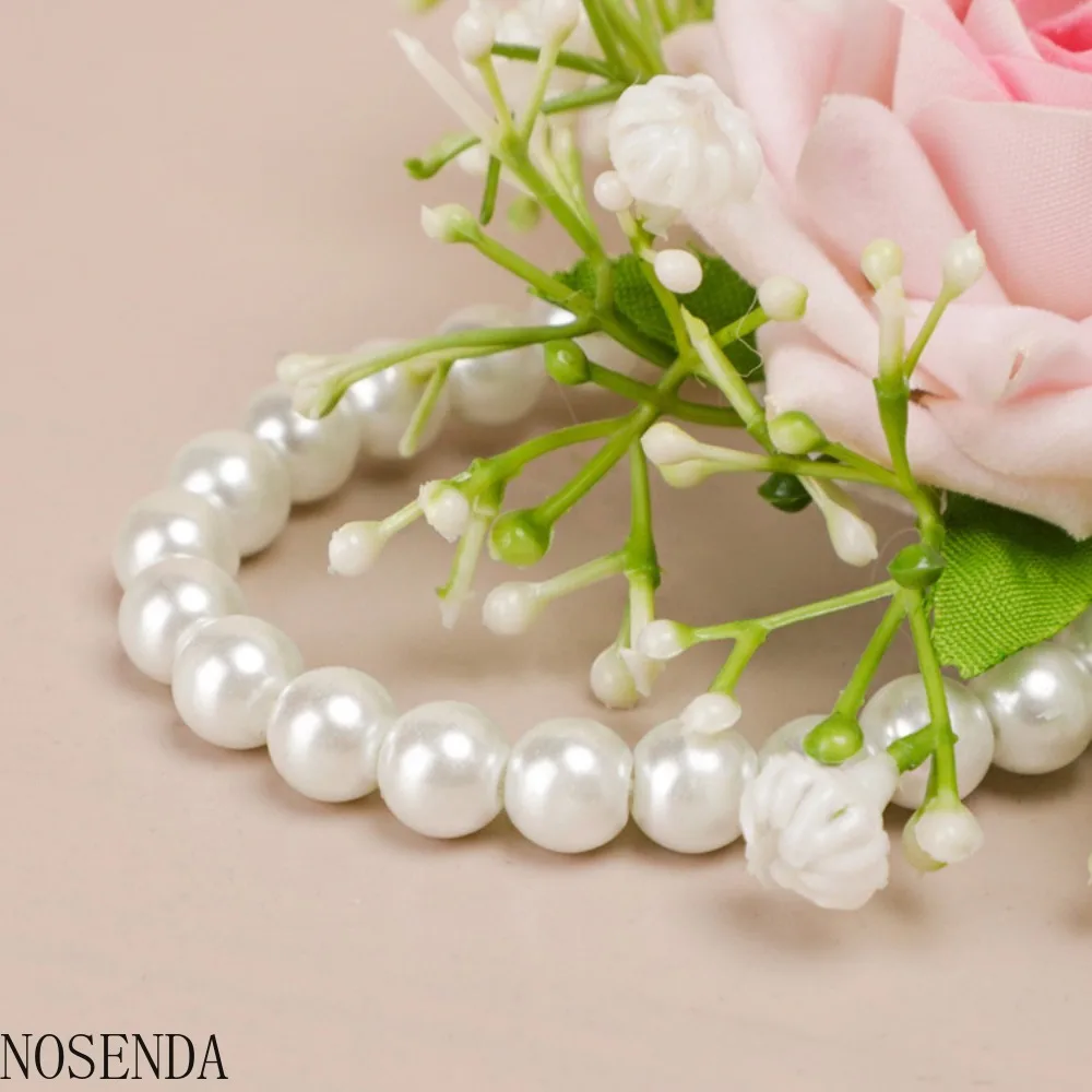 Conjunto de ramillete y ojal de rosa roja, pulsera con ramillete para decoración de graduación y ojal para hombres, flores de boda
