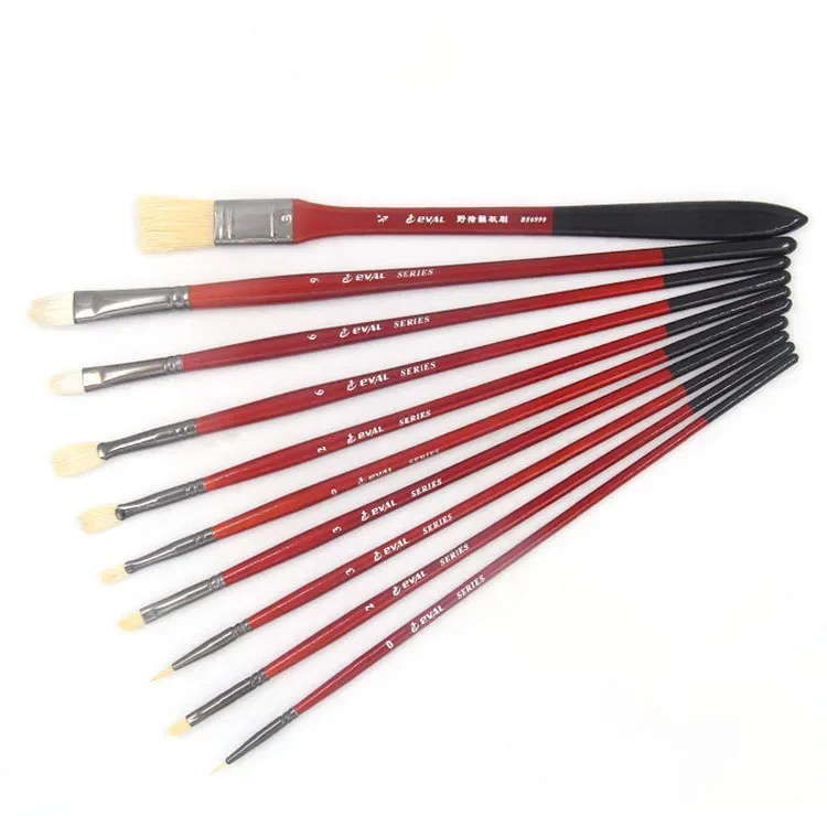 artist paint brushes Bristle wool nylon hair 10 multi-functional Birch short rod acrylic oil painting gouache pens paint brush