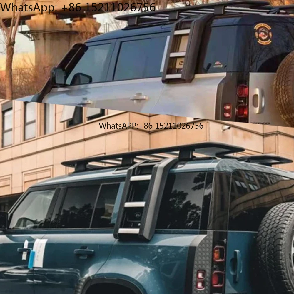 الصين المورد سيارة سلم خلفي الجانب للطي سلم الجانب سلم الباب الجانبي لاند روفر المدافع 90 110 #5