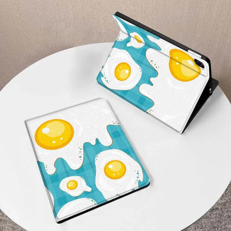 

Interesting Snack Fried Egg For Huawei MediaPad M5 T5 M6 SE C5e 11 12 X 2 Lite Pro Air S 12.2 Inch 5G Tablet Case