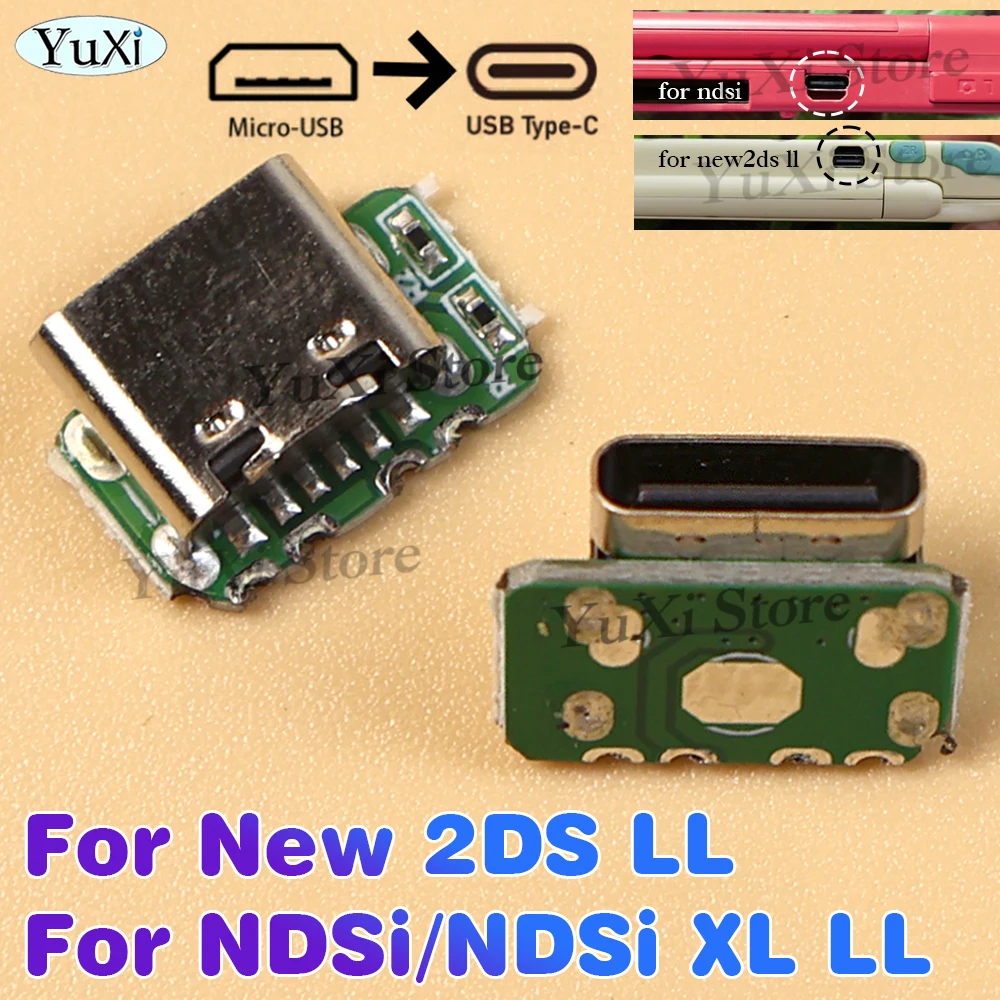 1Pc Type-C Charging Port For NDSi XL LL New 2DS LL Gamepad Controller USB Micro Charger Board Mod DIY Part