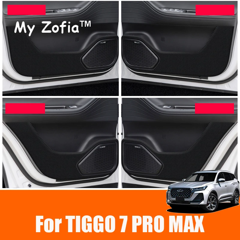 

For Chery Tiggo 7 Pro Max 2023 2024 2025 Car Anti-kick Mat Carbon Fiber Car Interior Door Cover Protective Sticker Accessories