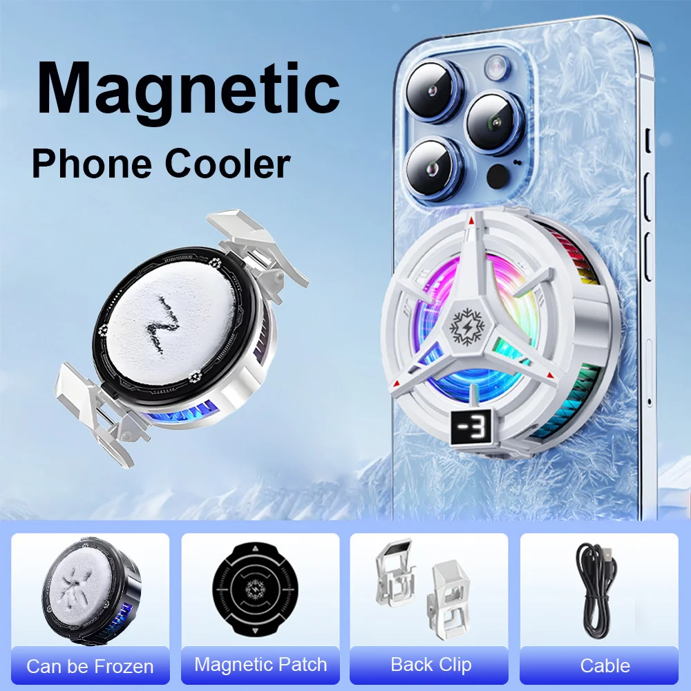 مبرد هاتف مغناطيسي للألعاب مع ضوء RGB - مروحة تبريد أشباه الموصلات متوافقة مع iPhone Magsafe Android وiPad #1