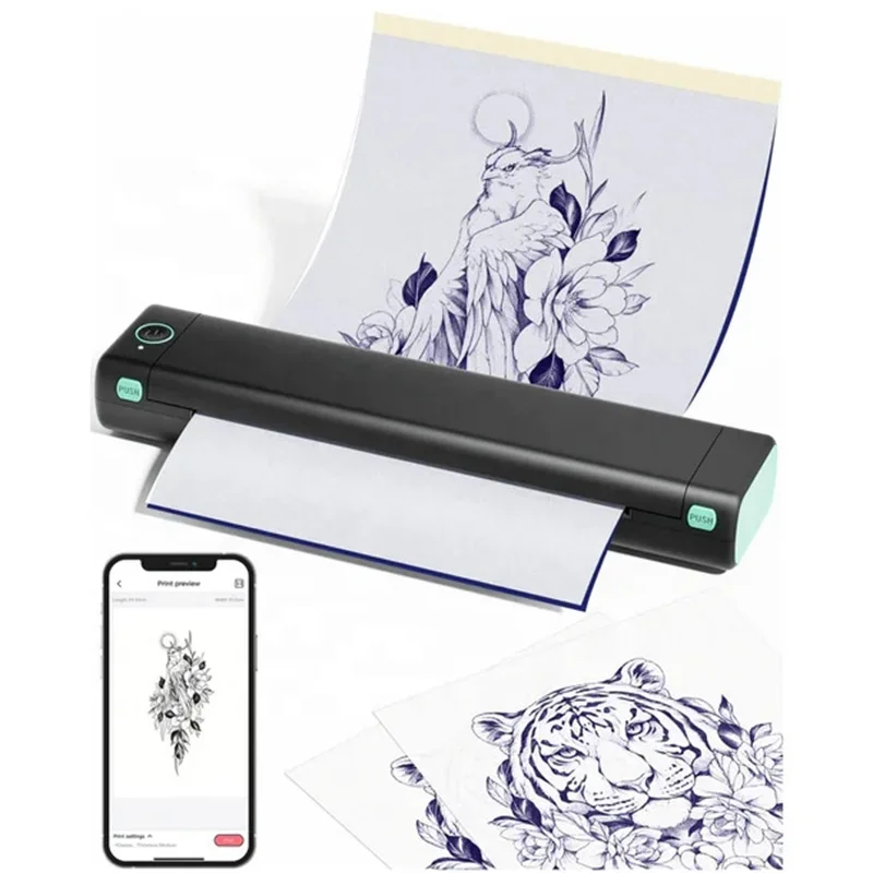 Portable Bluetooth Tattoo Copier Machine Mini Quick A4 Thermal Skin Prinker Transfer Temporary Stencil Tattoo Printer