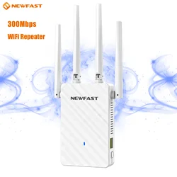 NEWFAST 300Mbps WiFi Wireless Repeater Extender 2.4G 4*2dBi Omnidirectional Antenna WiFi Router Signal WPS Roteador Amplifier