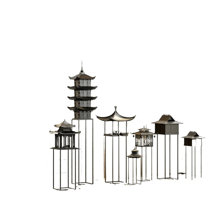 LMM new Chinese classical tower shape decorative ornaments floor ornaments hotel courtyard garden landscape