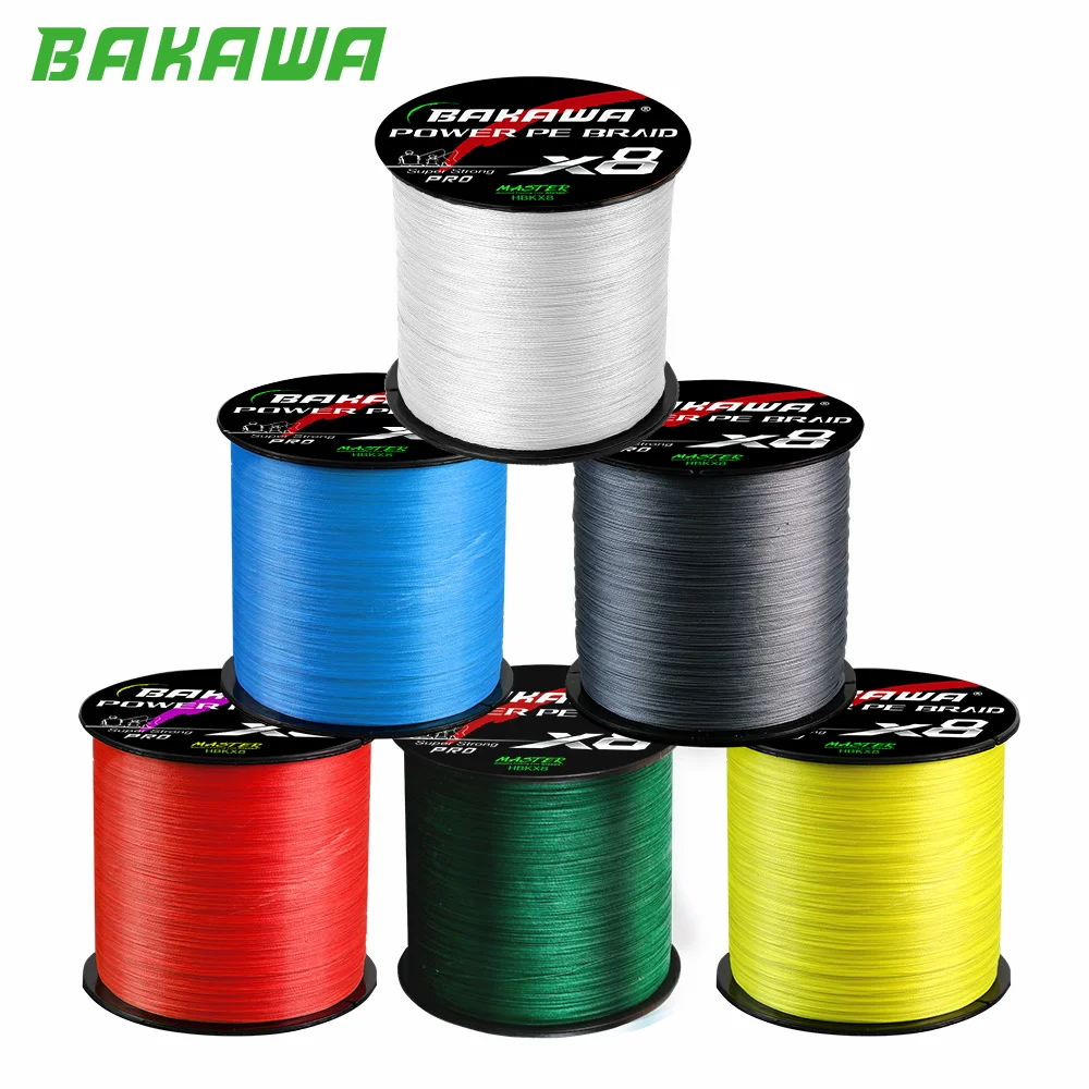 BAKAWA 8 Strand PE Fishing Line Braided Lake Freshwater Sea Fishing Accessories 300M 500M Multifilament Japan Woven Wire 8x Line