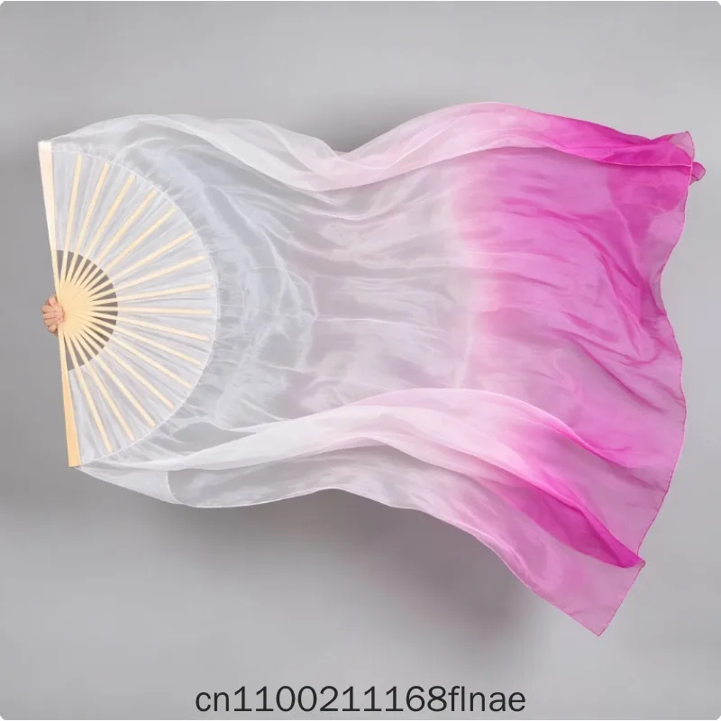 Simulated Silk Fan Belly Dance Double Fan Extended Dance Fan Colorful Silk Fan Simulated Silk Fan for Stage Performance