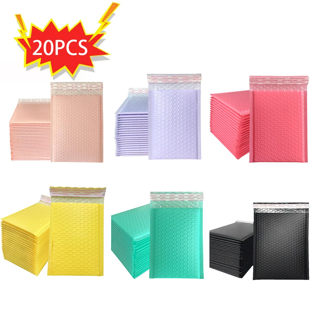 20pc Colored bubble wrap Bubble Envelopes Bags Different Specifications Mailers Padded Shipping Envelope With Bubble Mailing Bag