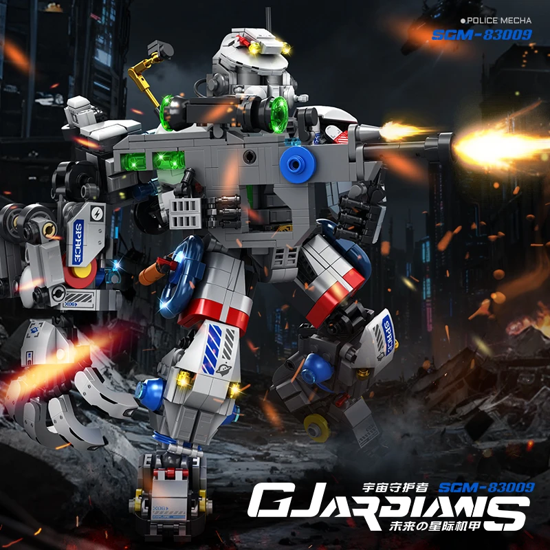 Brand New Large-Scale Future SWAT Police Mecha Building Kit, Difficult Assembly Collectible Toy for Boys