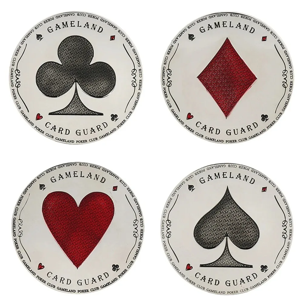 テキサスホールデム亜鉛合金ポーカープロテクトパーティーゲームラッキーコイン-4-スーツポーカーゲームセットエンターテイメントアクセサリー