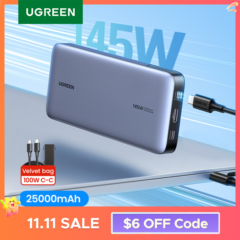  UGREEN 140W Power Bank Portable 25000mAh PD Fast Charging PowerBank for Laptop Notebook Xiaomi 13 Fast Charge External Battery 