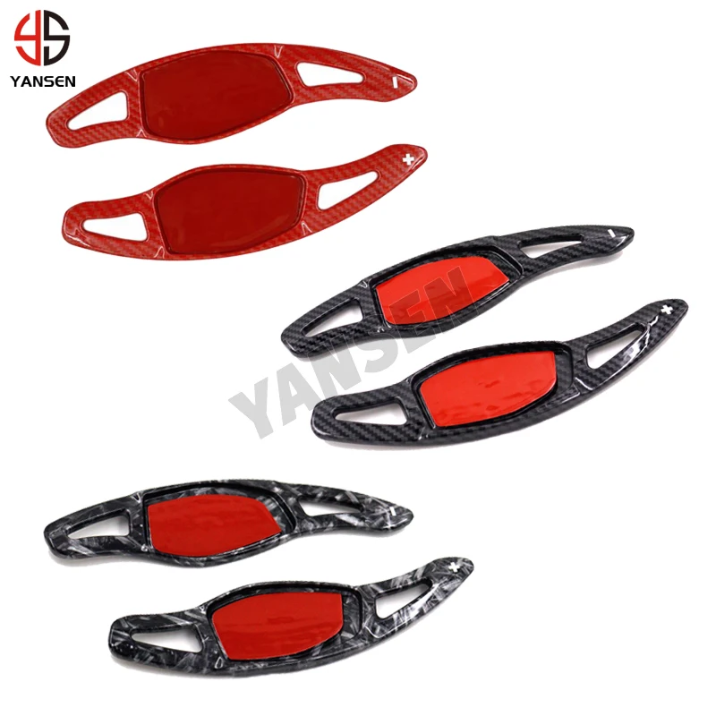 ABS Carbon Fiber Car Steering Wheel Shift Paddle Shifter Extension For Audi RS3 RS4 RS5 678 TT RS Q3 Q8 R8