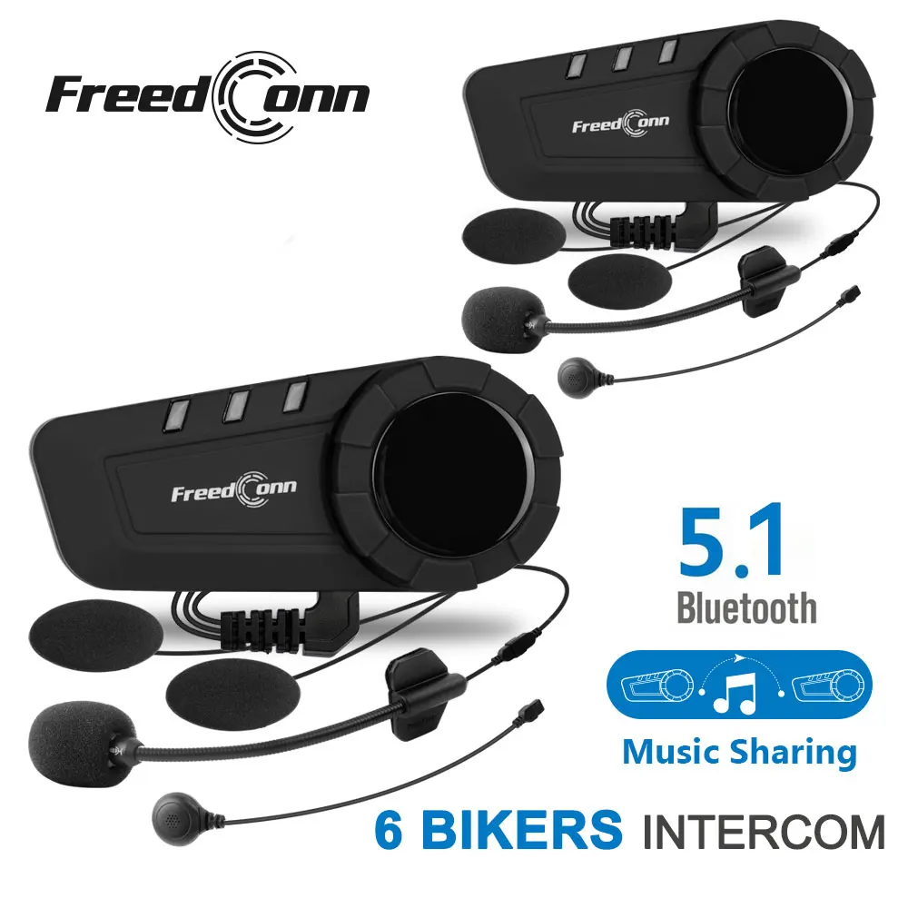Helmet Headset Bluetooth Motorcycle Intercom Motorbike 6 Riders Communication 1000M Moto Group Waterproof Interphone Rider