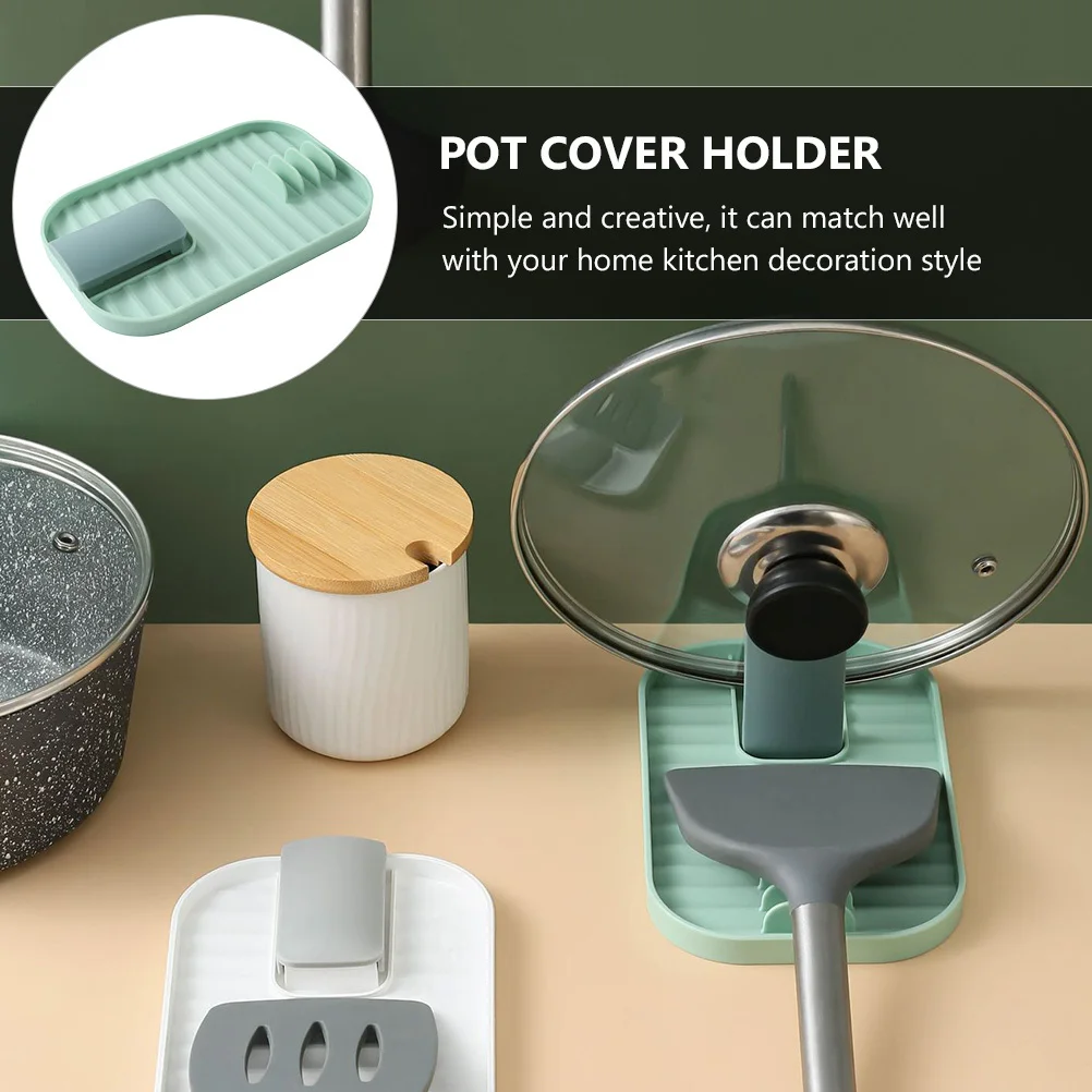 

4Pcs Pot Lid Holder Multipurpose Kitchen Utensil Organizer Flat Bottom Plastic Stand Pot Lid Holder Tableware Rack