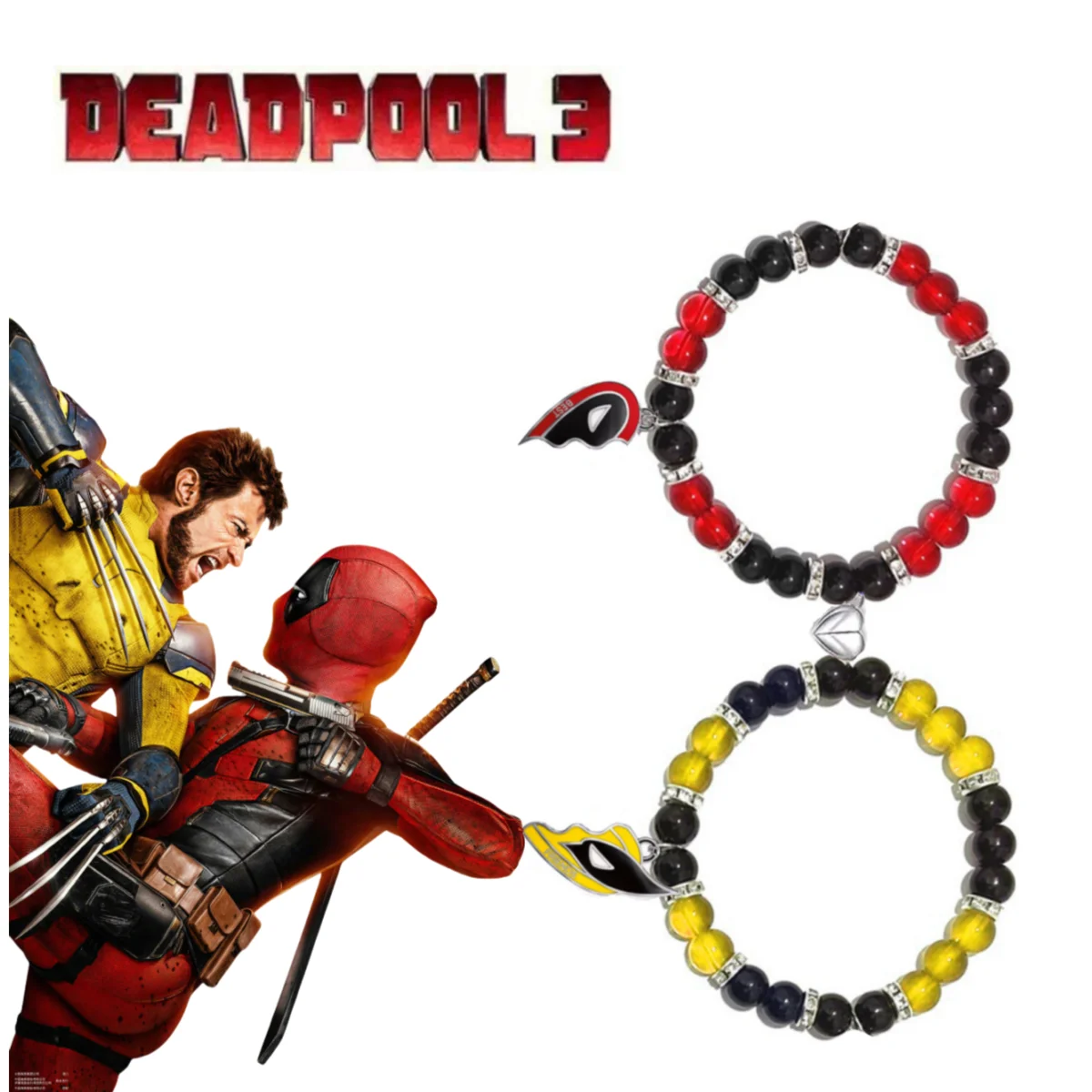 

Marvel Deadpool 3 Wolverine Bracelet Movie Peripheral Couple Magnetic Bracelet Wolverine Best Friends Gift Spot Wholesale