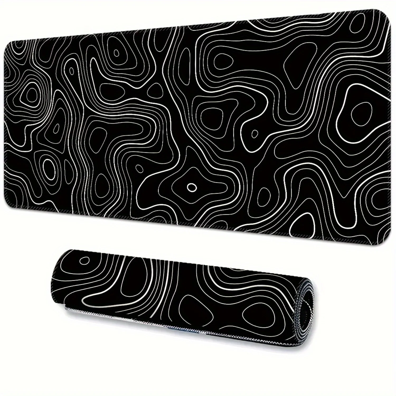 1pc Abstract Line Large Gaming E-sports Extended Mouse Pad - Non-slip Washable Rubber Mat for Desktop Desk