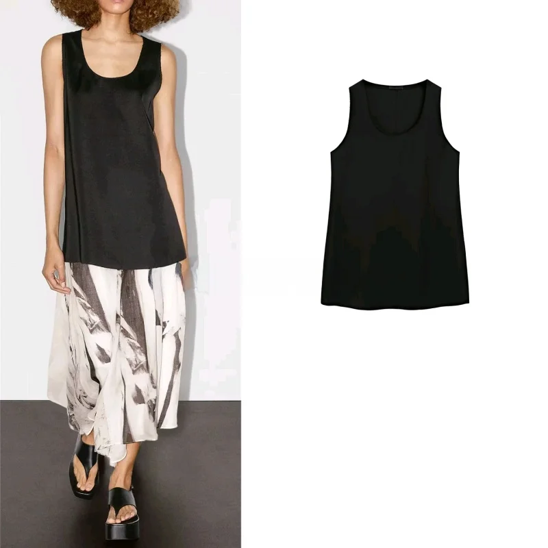 เสื้อกั๊กผ้าซาตินระดับไฮเอนด์สำหรับผู้หญิง ฤดูใบไม้ร่วง รุ่นใหม่ ความยาวปานกลาง ทรงเข้ารูป คอวี ระบายอากาศได้ดี สวมใส่สบาย ลำลอง ผลิตจากโพลีเอสเตอร์...