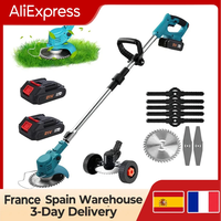 Electric Lawn Mower 21V Cordless Grass Trimmer Length Adjustable Cutter Household Garden Tools Compatible Makita 18V Battery