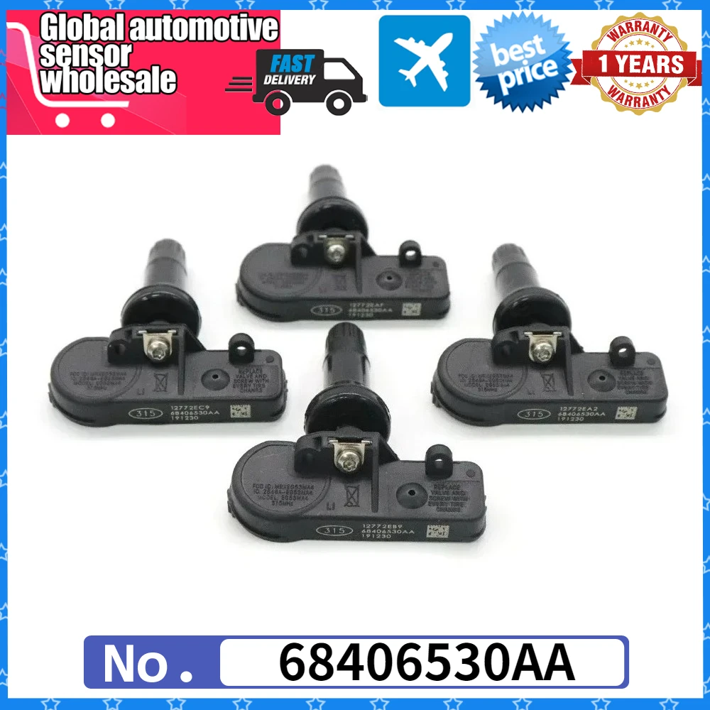 

68406530AA 4 шт. датчик давления в шинах TPMS для CHRYSLER ASPEN DODGE DAKOTA JEEP COMPASS PATRIOT WRANGLER MITSUBISHI RAM 315 МГц