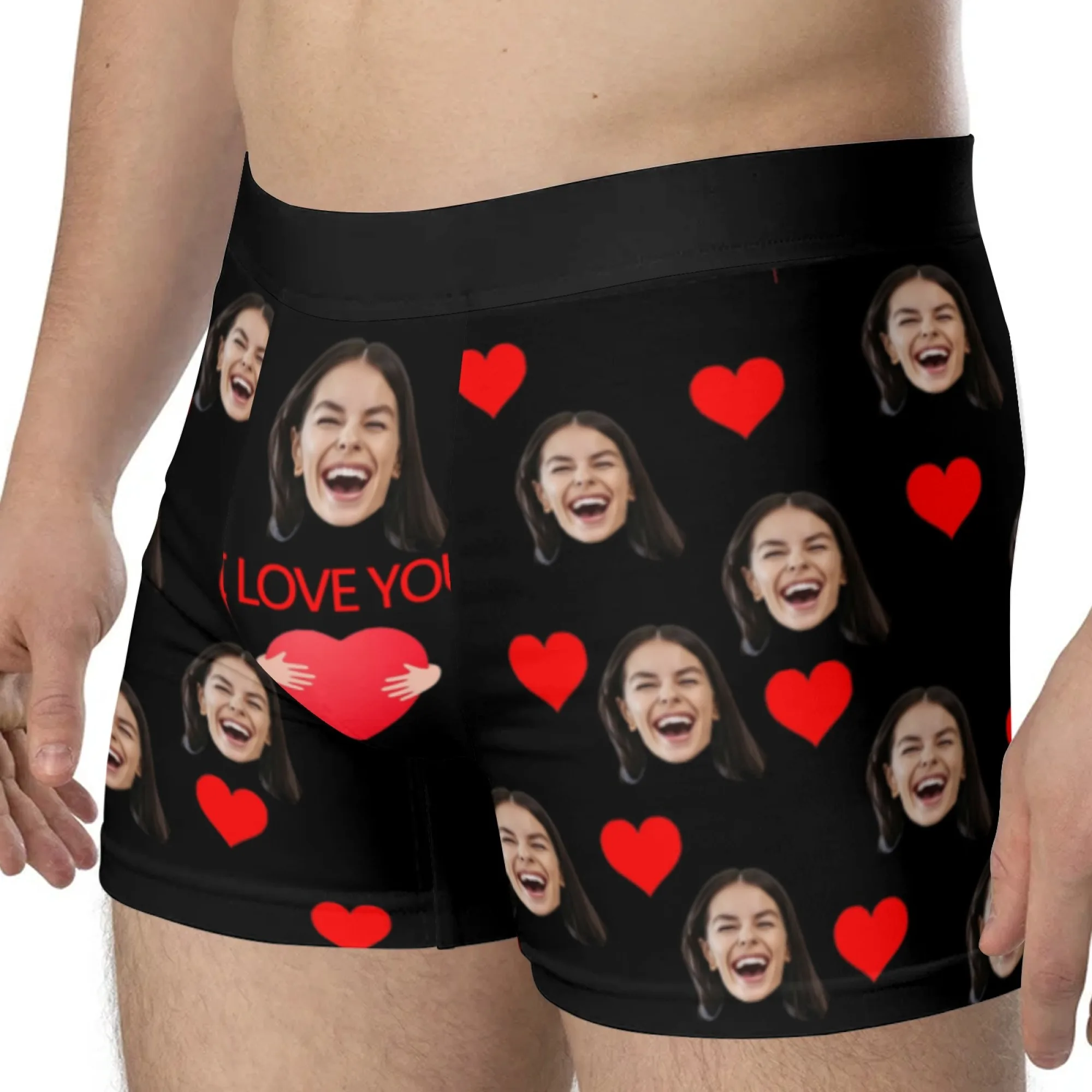 Personalized Face Photo Underwear Custom Boxer Briefs Custom Men Valentine's Day Gift For Husband Anniversary Gift for Dad view 3