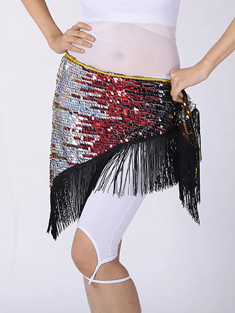 Belly Dance เข็มขัด Tassel Sequins ห่วงโซ่เอวสะโพกผ้าพันคอผู้หญิง Oriental Belly เต้นรำเข็มขัดฝึกเครื่องแต่งกาย