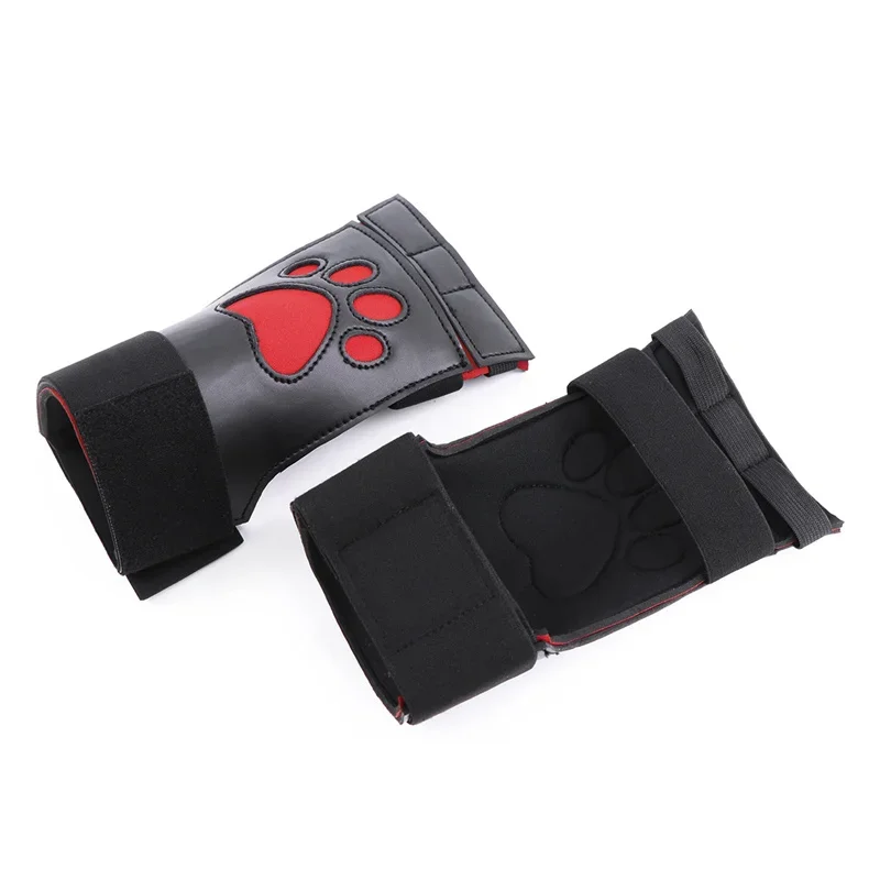 Sexy couro do plutônio estilo punk fecho de mão sem dedos para mulheres homem cosplay festa palco traje acessórios moda gótico